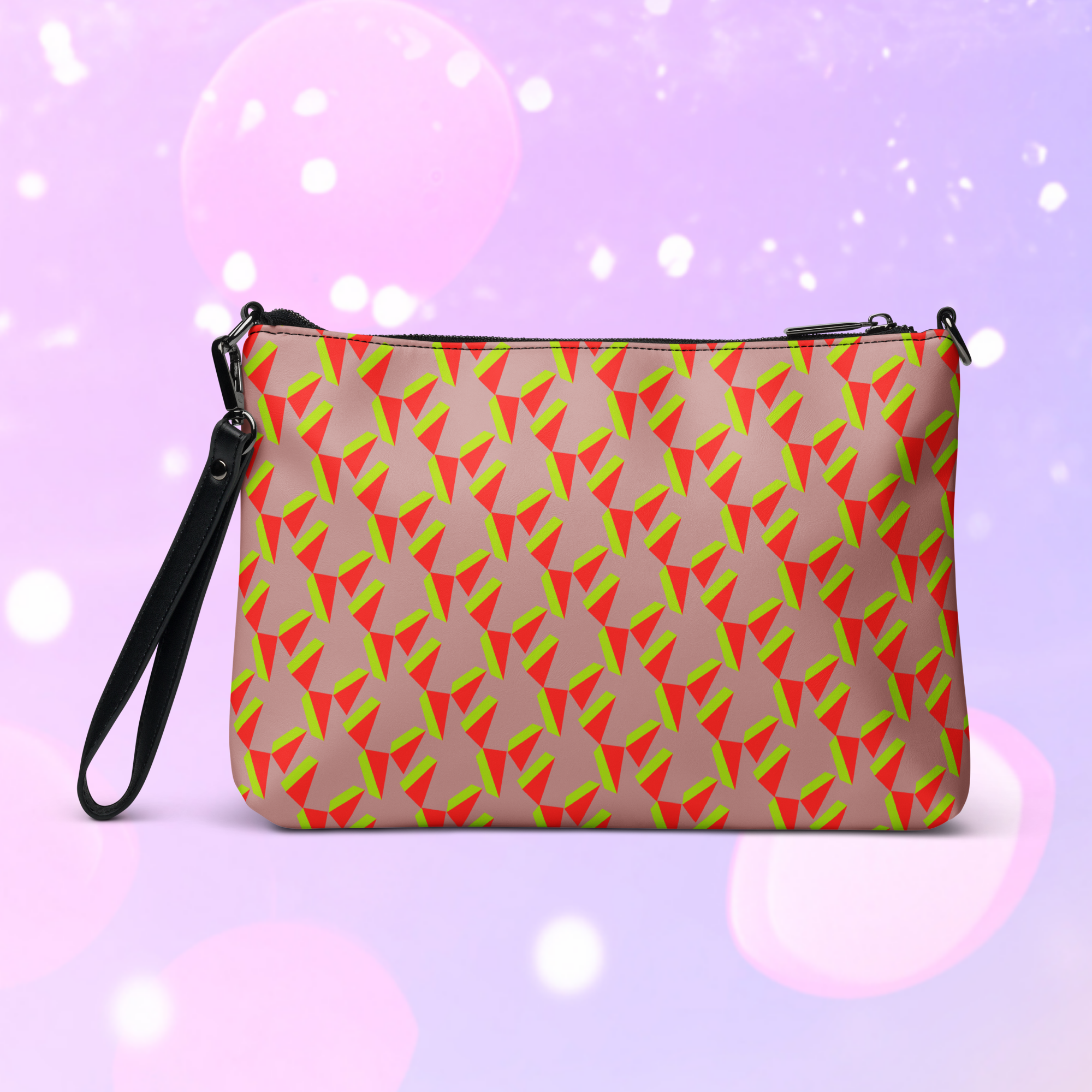 MAGICIAN BEVEL CROSSBODY BAG - MAUVE/NEON BEVEL