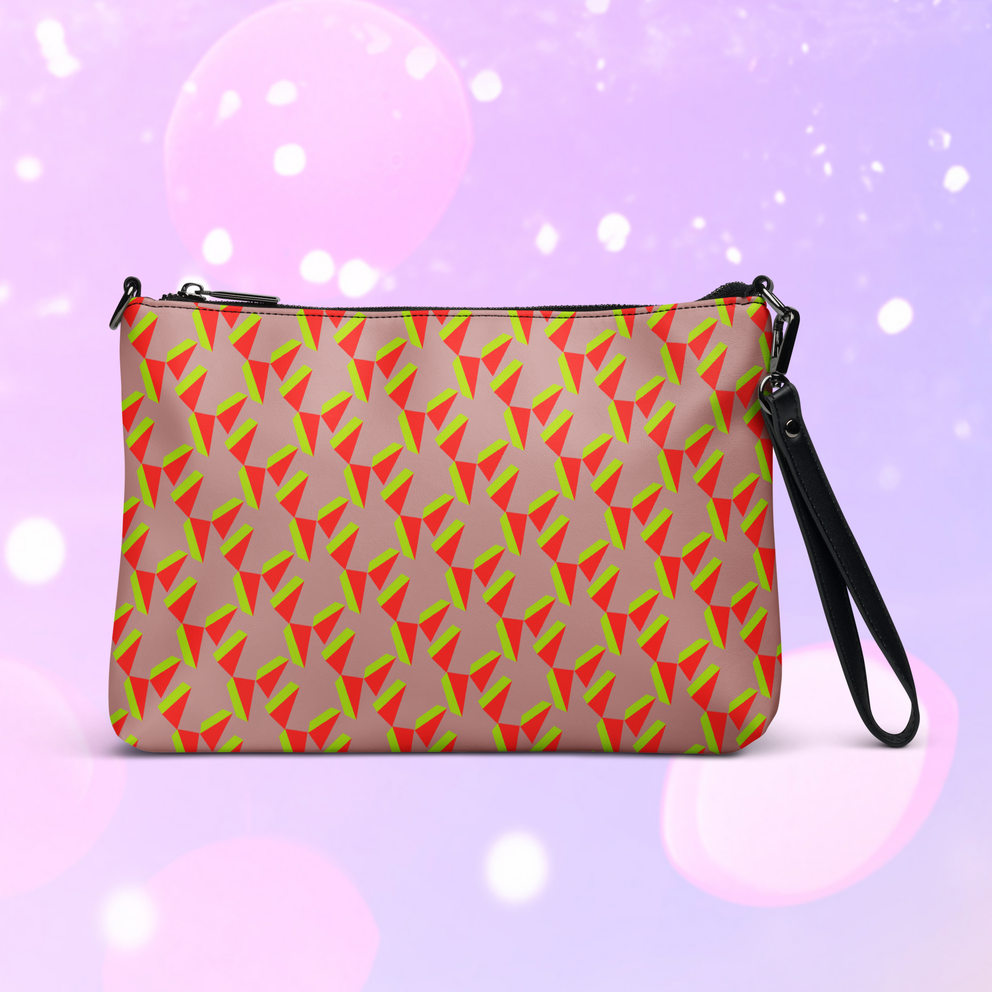 MAGICIAN BEVEL CROSSBODY BAG - MAUVE/NEON BEVEL