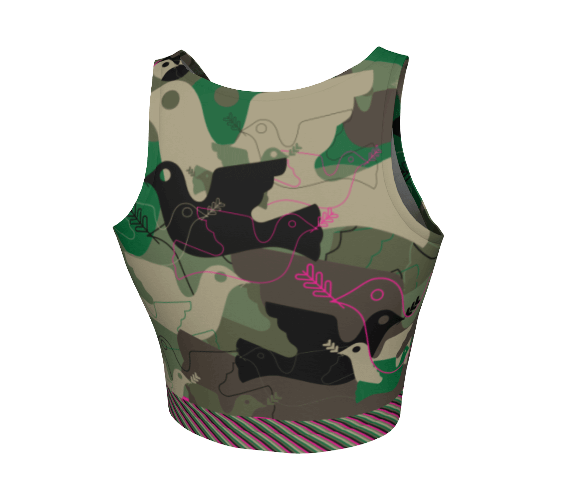 Lover Crop Top - Freestyle Green Camo - Far From Timid