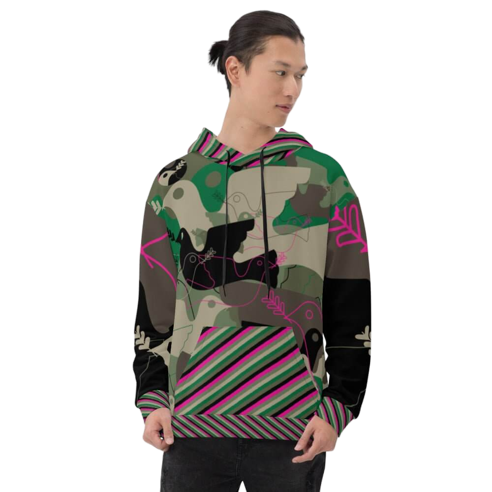 Lover Unisex Hoodie- Freestyle Green Camo - Far From Timid