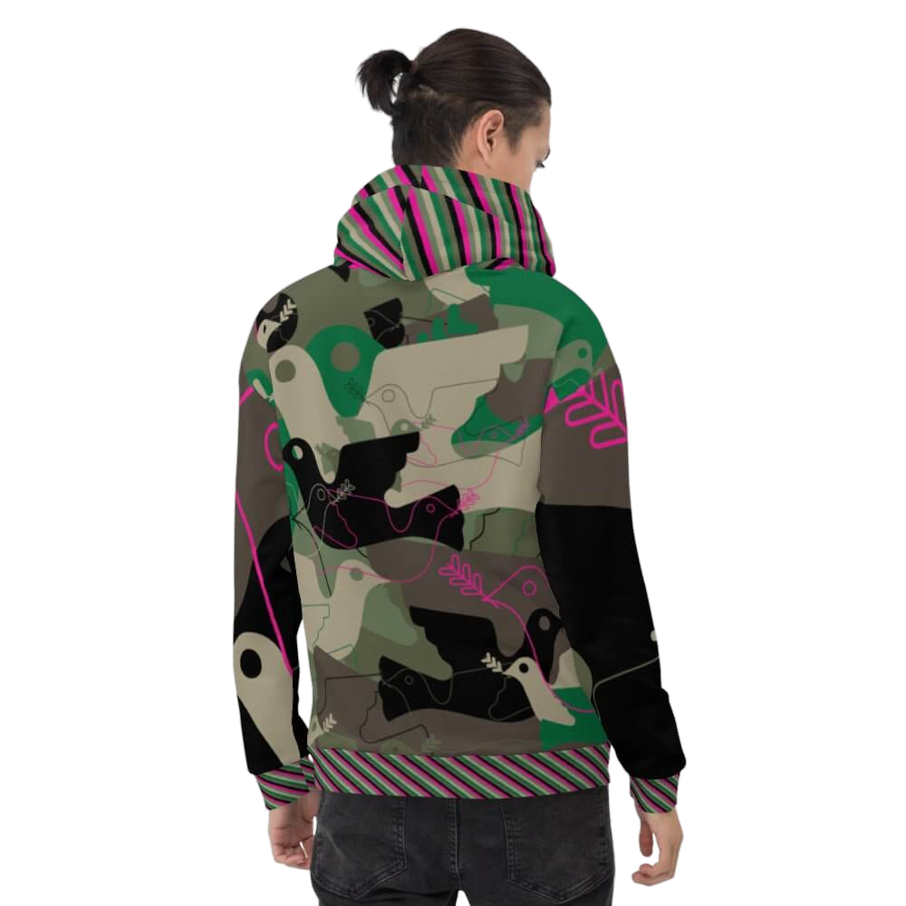 Lover Unisex Hoodie- Freestyle Green Camo - Far From Timid