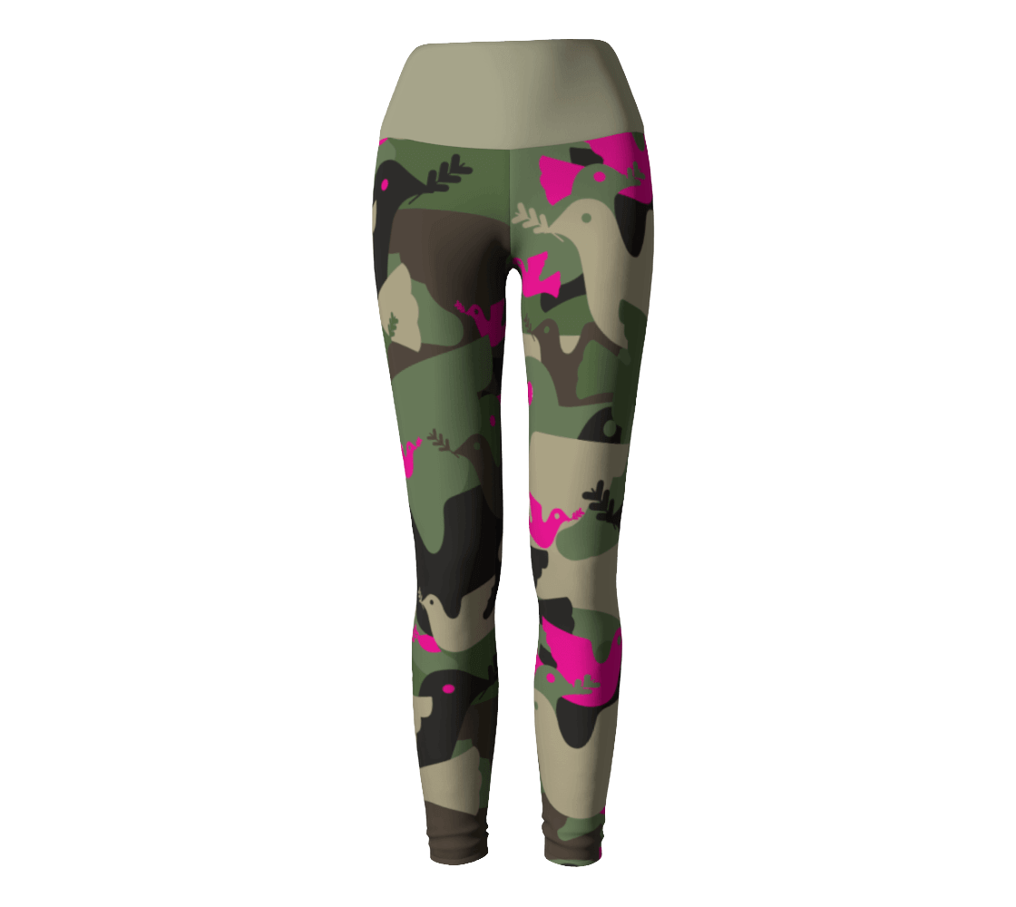 Lover Waisted Eco Leggings - Green / Sand Camo - Far From Timid