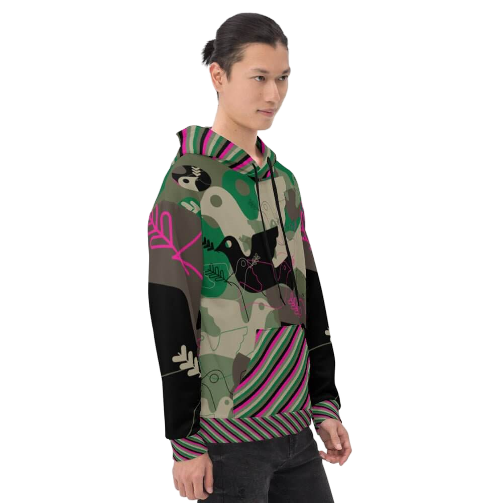 Lover Unisex Hoodie- Freestyle Green Camo - Far From Timid