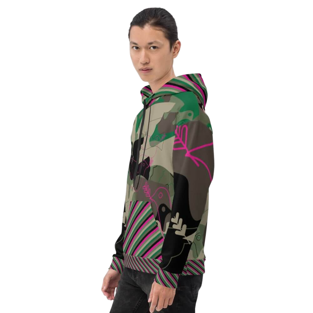 Lover Unisex Hoodie- Freestyle Green Camo - Far From Timid