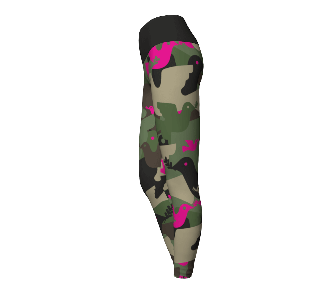 Lover Waisted Eco Leggings - Freestyle Green Camo / Brown - Far From Timid