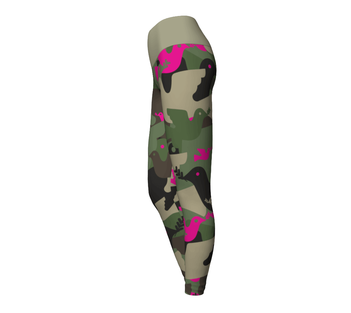 Lover Waisted Eco Leggings - Green / Sand Camo - Far From Timid