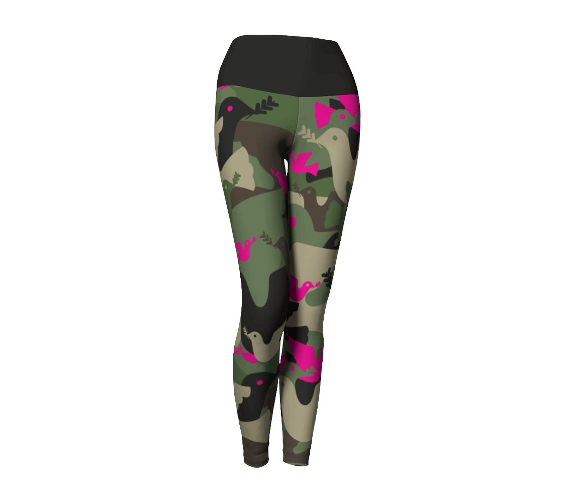 Lover Waisted Eco Leggings - Freestyle Green Camo / Brown - Far From Timid