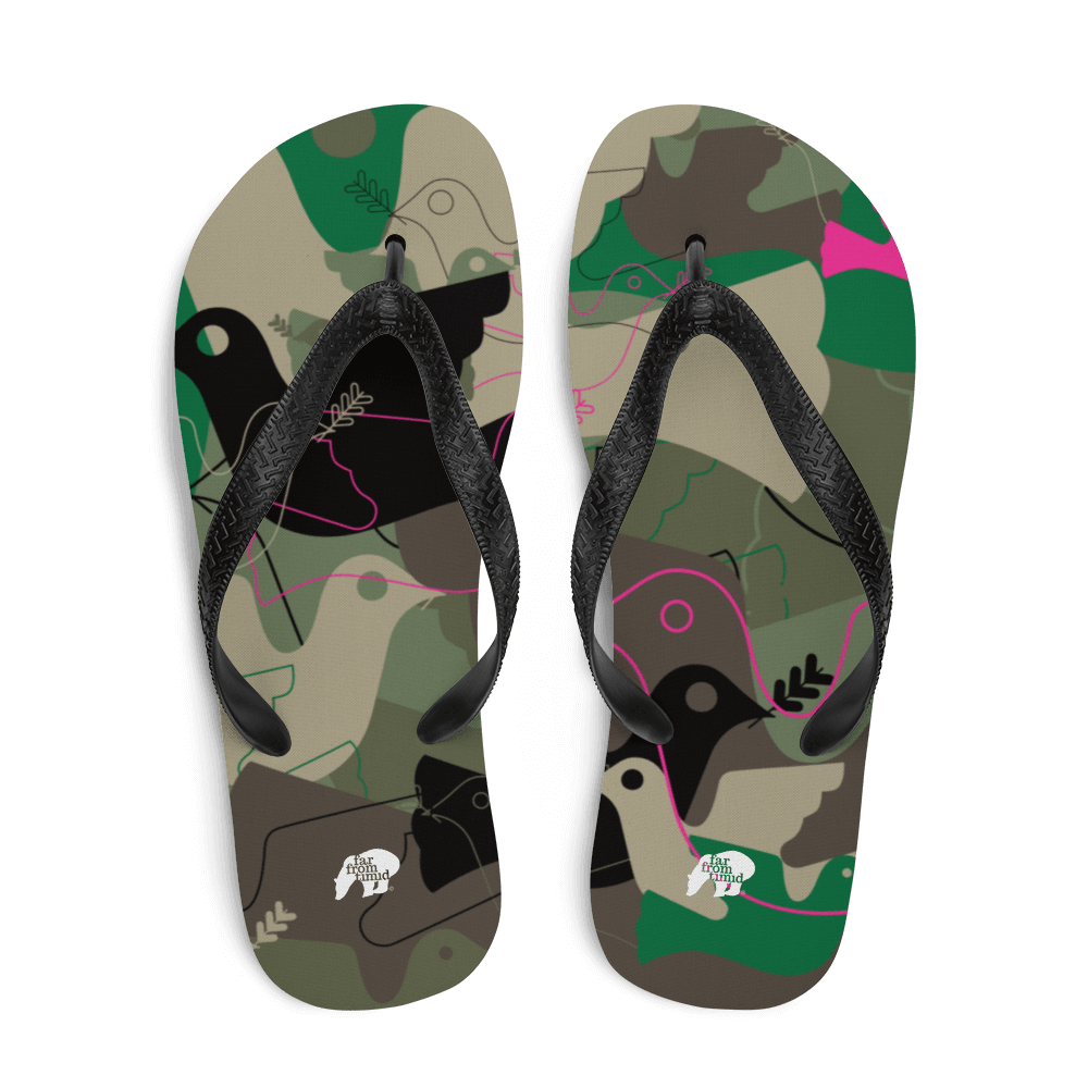 Make Peace Not War Dove Camo Flip-Flops - Far From Timid