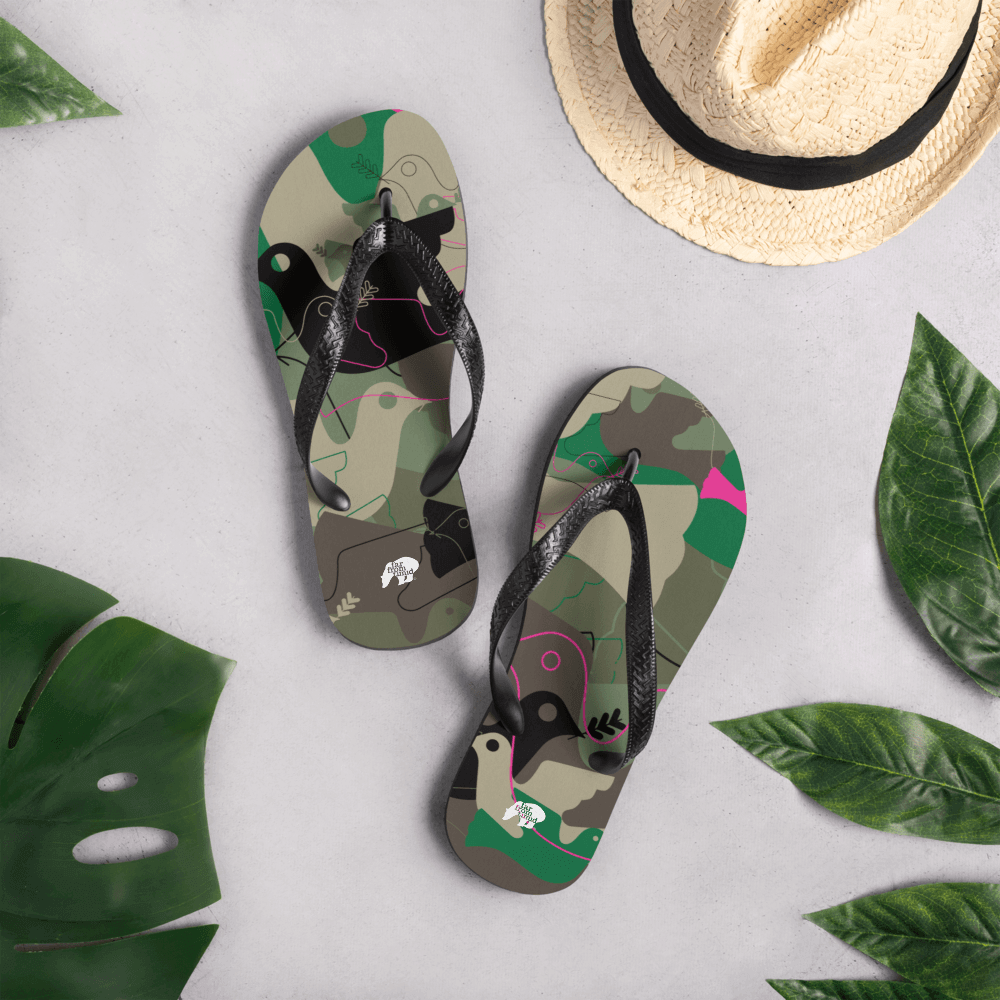 Make Peace Not War Dove Camo Flip-Flops - Far From Timid