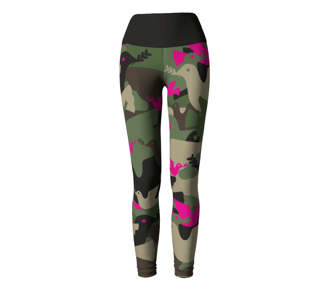 Lover Waisted Eco Leggings - Freestyle Green Camo / Brown - Far From Timid